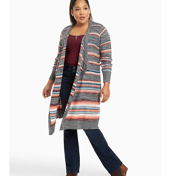torrid Sweaters - Torrid striped duster cardigan size 2X
